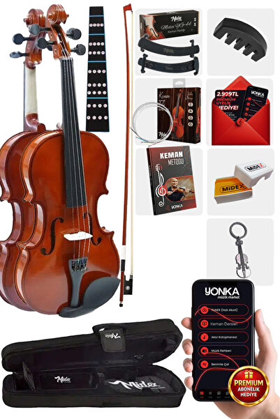 Midex Cvl-742-tys Profesyonel 1/2 Çocuk Kemanı Seti 8-10 Yaş (YASTIK TEL ÇANT...