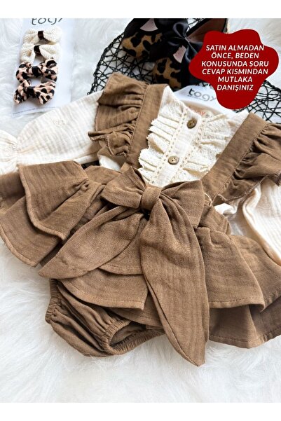 aysskids BATHANEY Vintage Fiyonklu Bayramlık Özel Gün Kız Bebek Romper