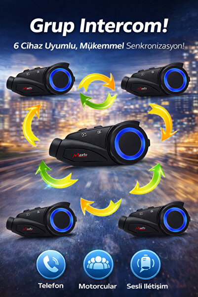 ULTRATEKNO Yeni Sürüm Maxto M3 intercom  360 Derece Dönen Kask Klipsli Kameralı Motosiklet Kask İntercomu