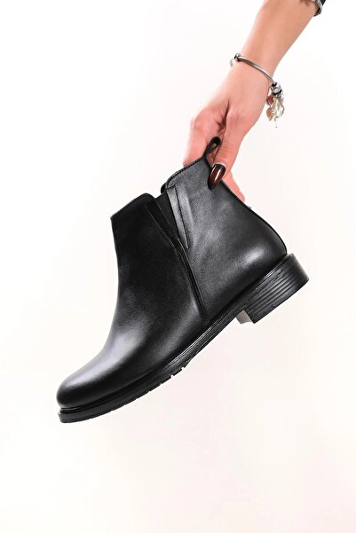 Deripabuc Cizme din piele neagră de damă din piele naturală TRC-2735