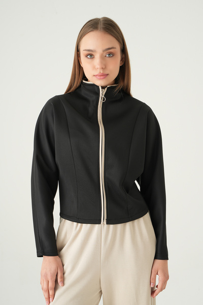 Rays 8384A Front Stripe Detail Cardigan Black