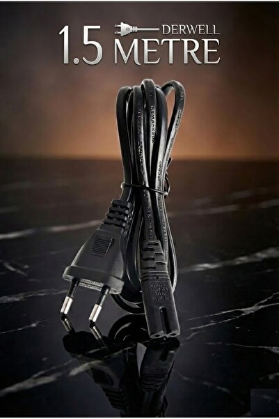 Derwell 1.5 Metre 1.5mt Teyp Işıldak Fişi C7 Power Güç Kablosu Enerji Kablosu...