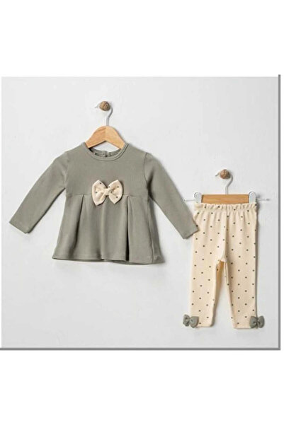 BİGÜMEX Baby Girl 2-Piece Tights Set with Ribbon