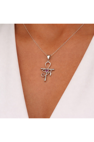 TOM.CO. JEWELRY DESIGN Ankh Kadın Gümüş Kolye, 925 Ayar Gümüş Kolye, Kadın Ta...