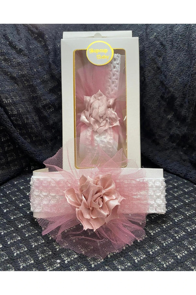 BİGÜMEX Bebek Bandana 0-24 Ay İşlemeli Dantelli Tasarım