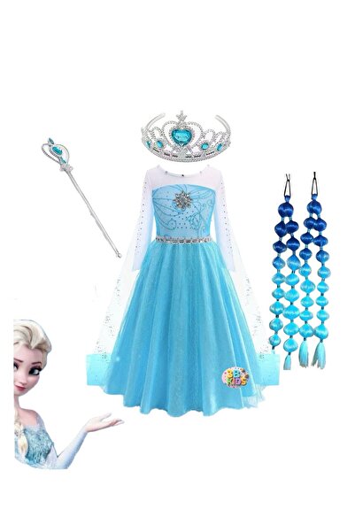 3b kids Costum rochie Elsa de la Țara de Gheață + coroană Elsa cu baghetă + p...