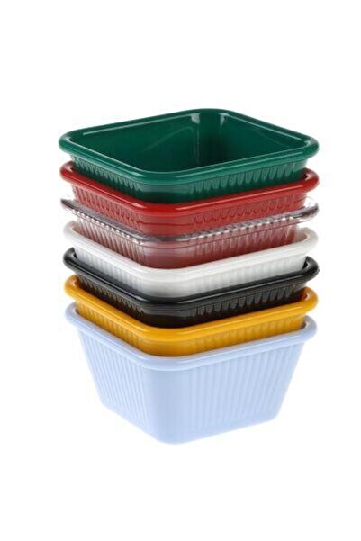 Bora Plastik Sos Kabı Polikarbon Kare Beyaz NO2