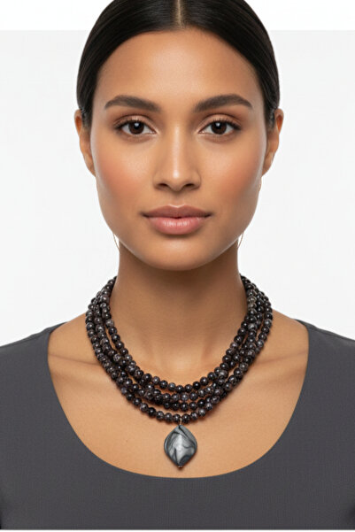 PETEK AKSESUAR MULTIPLE ALACATI BEAD ACRYLIC NECKLACE