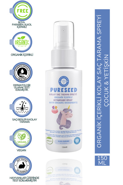 PURESEED NATURAL İçerikli Kolay Saç Tarama Spreyi - 150 ML