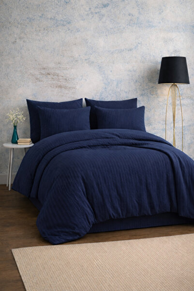 moon secret tekstil Преміум темно-синій колір бавовняний сатин двоспальний ко...