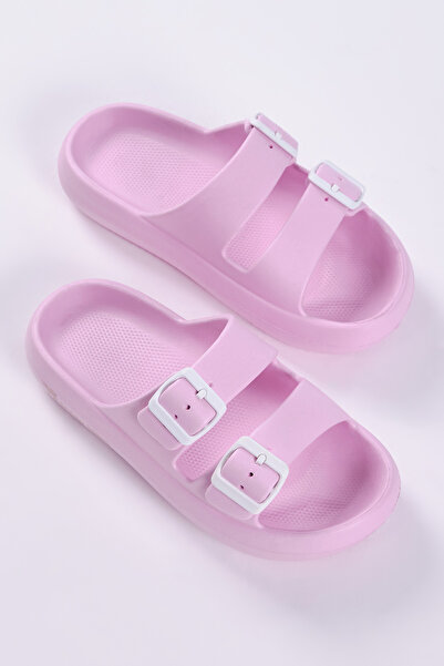 Tonny Black Γυναικείες παντόφλες Eva με άνετη αγκράφα ροζ με ψηλή σόλα