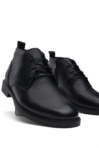 Tonny Black Ανδρικές μαύρες άνετες μπότες από γνήσιο δέρμα ανδρικές μπότες με...