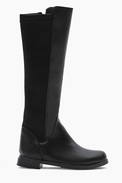 Tonny Black Kadın Siyah Termo Taban Arkası Streç Fermuarlı Çizme