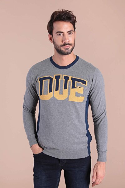 Ferraro Βαμβακερό μεταξωτό πουλόβερ με λαιμόκοψη ποδηλάτου - Γκρι