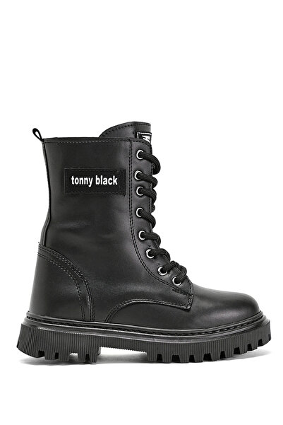 Tonny Black بوت طويل برباط أمامي بنعل حراري ونعل حراري للفتيات
