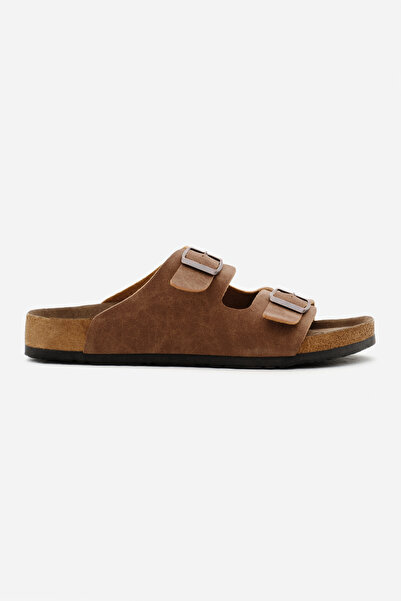Tonny Black Unisex Taba Poli Taban Ayarlamalı Çift Tokalı Terlik