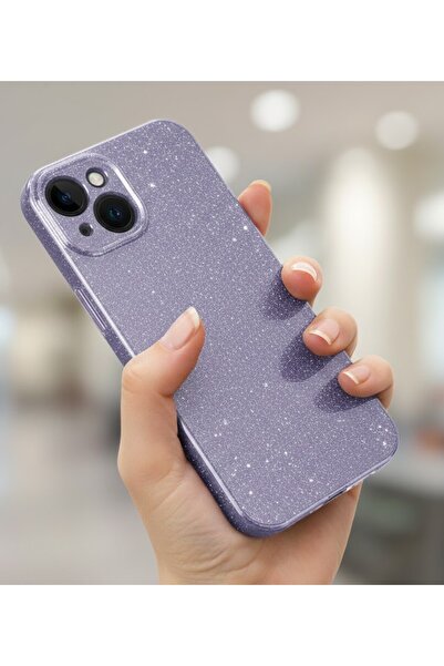 halkhouse iPhone 14 Plus Kılıf Premium Simli Göz Alıcı Darbe Emici Kamera Kor...