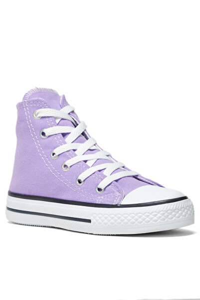 Tonny Black Çocuk Unisex Lila Rahat Kalıp Bağcıklı Uzun Spor Ayakkabı