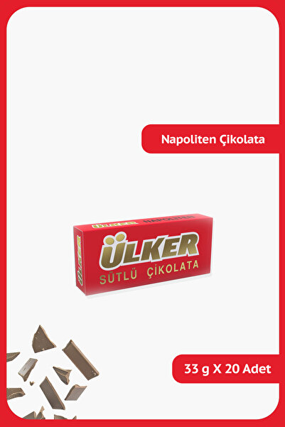 Ülker NAPOLİTEN Sütlü Çikolata - 33 gram - 20 Adet