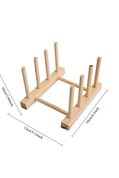 BEYZANA Bambu Bardaklık Tabaklık Standı – Doğal Ahşap Çok Amaçlı Tabak ve Bar...