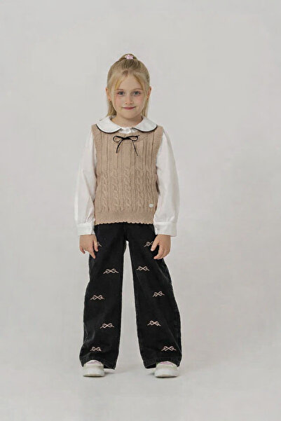 Eray Kids Vestă pentru fete, costum de sărbătoare din blugi, combinație de să...