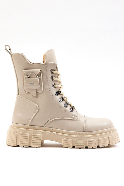 Tonny Black Γυναικείες μπότες σε μπεζ χρώμα, άνετη εφαρμογή, με ψηλή σόλα, αγ...