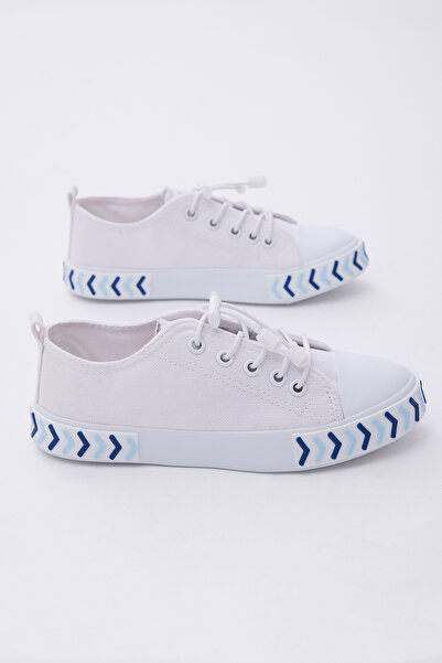 Tonny Black Dječje unisex bijelo-plave udobne sportske cipele sa detaljnim st...