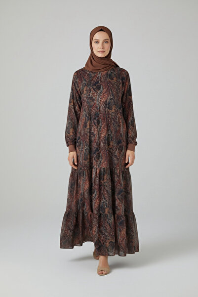 ECE GİYİM ROCHIE DE DAME șal cu imprimeu, căptușită în interior, lungă din șifon