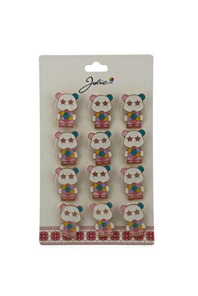 Flippy Set 12 Brose Martisor Urs Panda cu Floare Multicolora