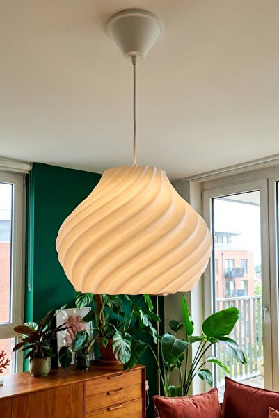 Oxyteez İskandinav Modern Sarkıt Avize Beyaz E27 Ampul Hediyeli 25x25 cm