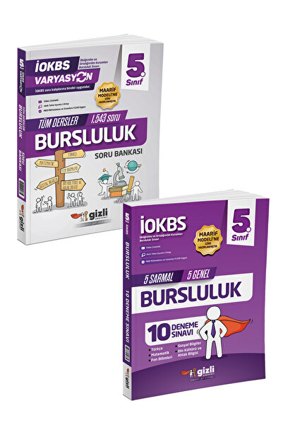 Gizli Yayınları 5. Sınıf Tüm Dersler Bursluluk Soru Bankası-Deneme Seti Banka...