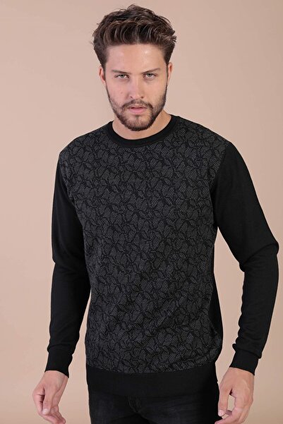 Ferraro Bisiklet Yaka Superfine Yün Kazak - Siyah