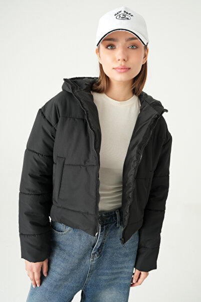 Rays 8010 Palton cu cu glugă buzunare negru