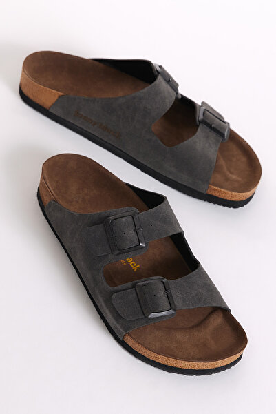 Tonny Black شبشب من جلد نوبوك مريح ونعل بولي مدخن للجنسين