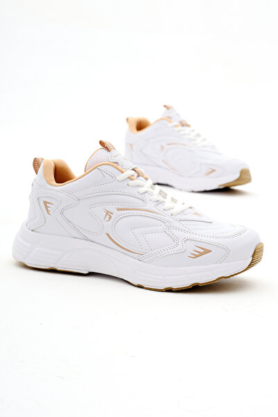 Tonny Black Unisex Beyaz Bej Rahat Kalıp Yüksek Faylon Taban Bağcıklı Spor Ay...