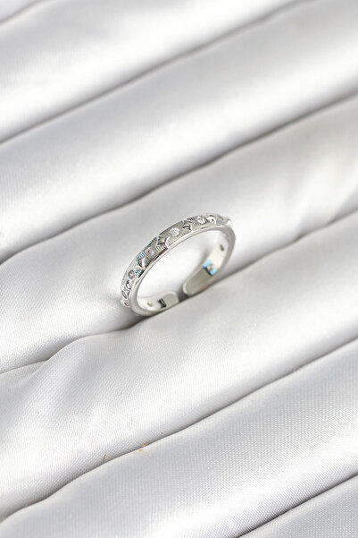 Skygo خاتم نسائي من حجر الزركون بلون فضي نحاسي - TJ-BYK3902