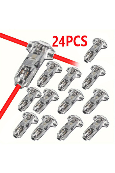 Choice 24Pcs 6/12 T1 Quick Connect Wire Connectors - 1 Pin, No Need to Strip ...