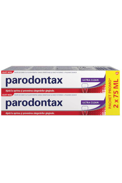 Parodontax Pachet de pastă de dinți Ultra Clean: 2x75ml Aromă nouă