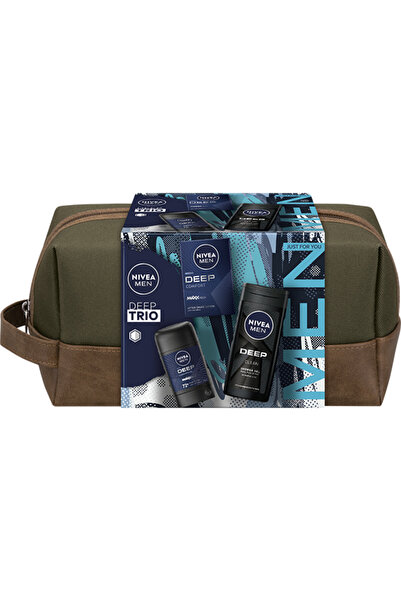 NIVEA Men Deep Gift Set: After-Shave Lotion 100 ml + Shower Gel 250 ml + Deod...