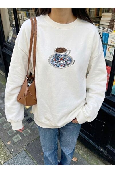 Disante Hanorac unisex oversize cu imprimeu Turkish Coffe 2 – Gât cu guler, f...