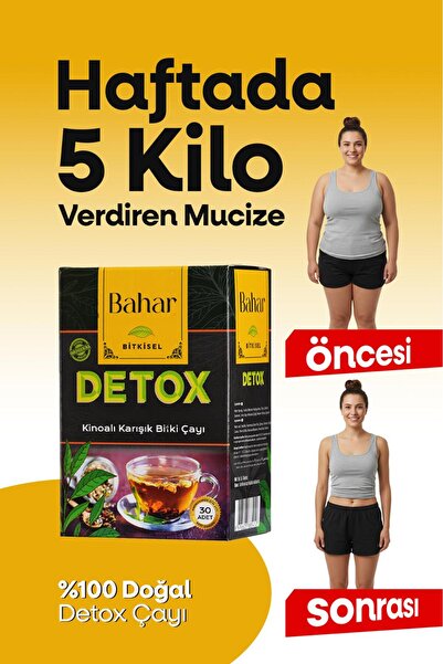 Bahar Kids Zayıflamak Özel Formül Kinoalı Detox Organik Karışık Çayı 1li set ...