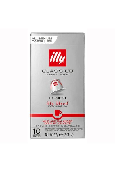 illy Capsule de cafea Lungo Classico, compatibile cu Nespresso, 10 bucăți, 57 g