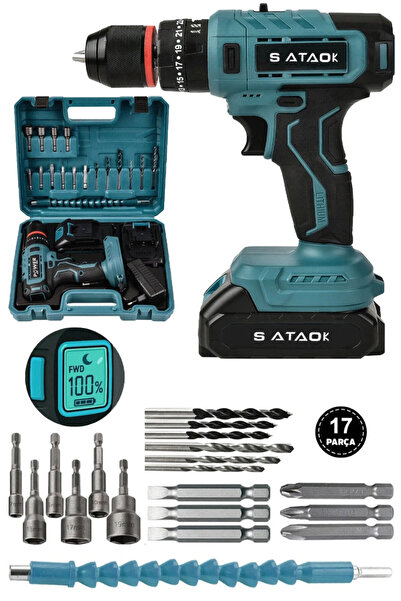 Sataok 36v 5ah Çift Bataryalı üstün kaliteli Darbeli Şarjlı Matkap Akülü Vida...