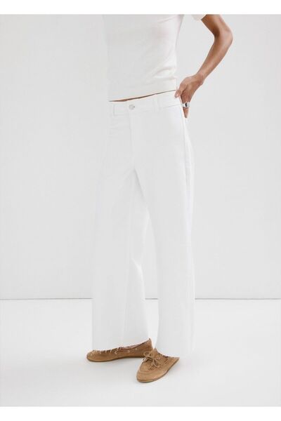 MANGO Woman Catherin yüksek belli culotte jean pantolon