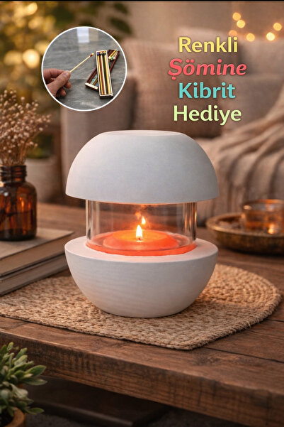 YASMELLA HOME Cam Hazneli Dekoratif Kavanoz Mumluk + Ortam Aydınlatması (Mum ...