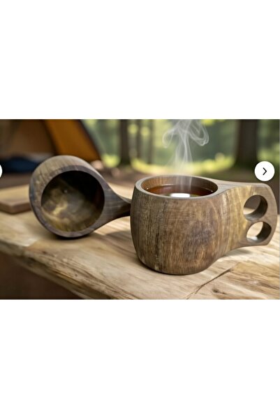 Zeynes Home Kuksa Ahşap Çay Ve Kahve Kupası – Doğal ve Taşınabilir