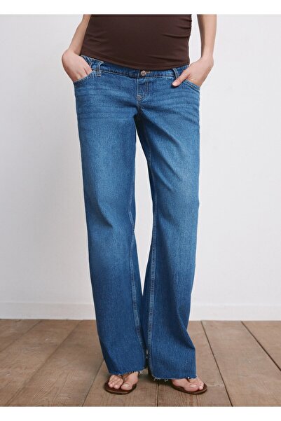 MANGO Woman Wideleg hamile jean pantolon