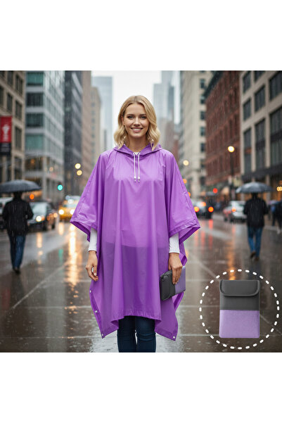 Boldy Oversized Transparent Raincoat Poncho - Hooded Raincoat - Poncho Raincoat