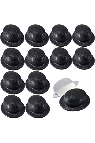 Skygo    قبعة حفلات دائرية فضية اللون باللون الأسود 12 قطعة