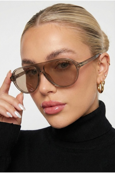 Goldmine Unisex Tina Aviator Sunglasses Uv400 Nude